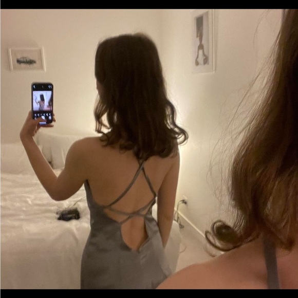 Vintage 90s Formal Silk Dress - Picture 2 of 2